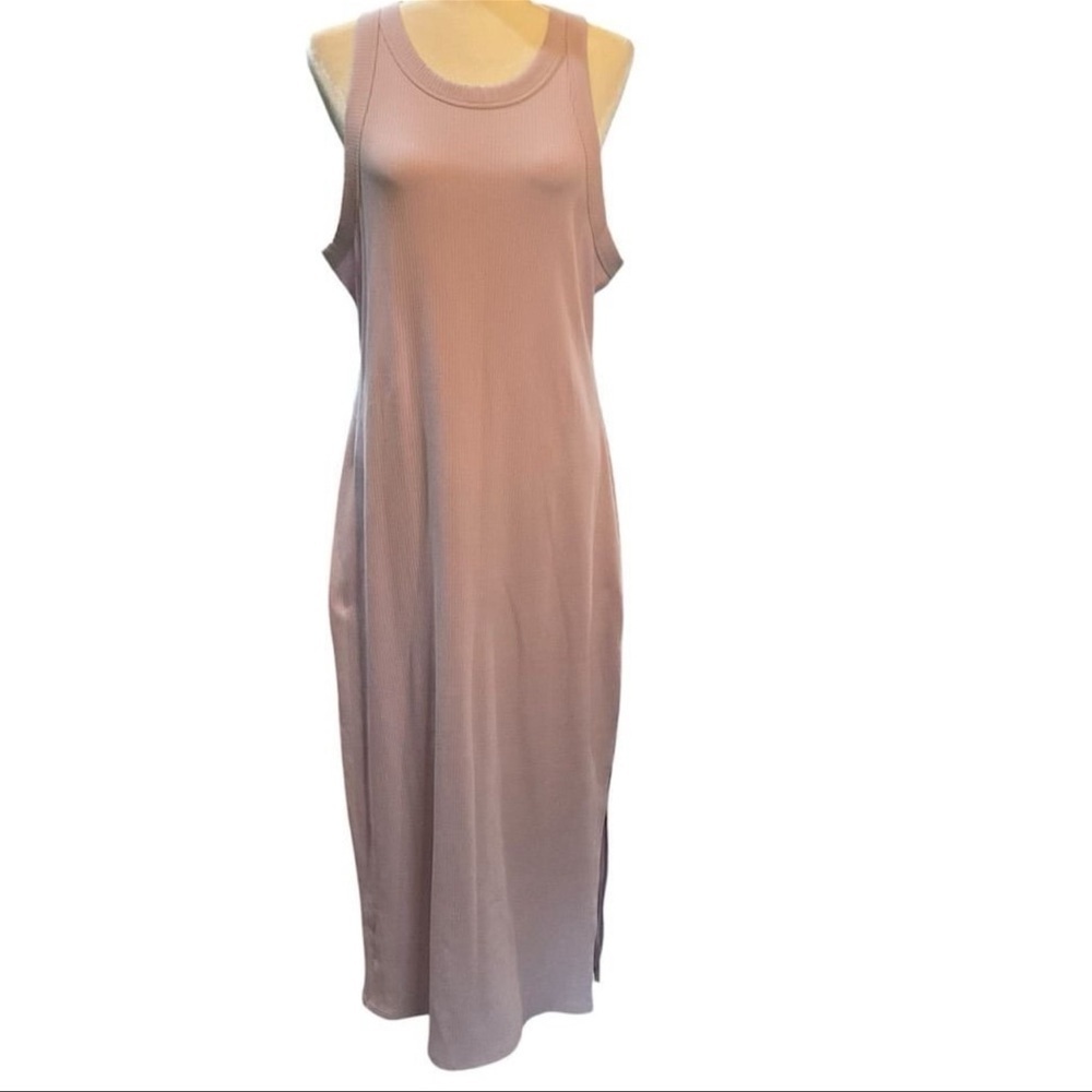 Victoria’s Secret PINK 2XL Sleeveless Purple Contour Ribbed Knit Midi Dress - Picture 2 of 9